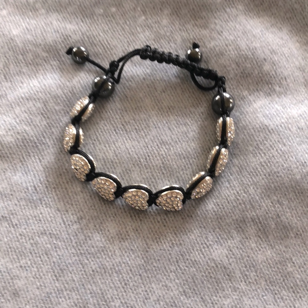 Rhinestone heart reversible bracelet